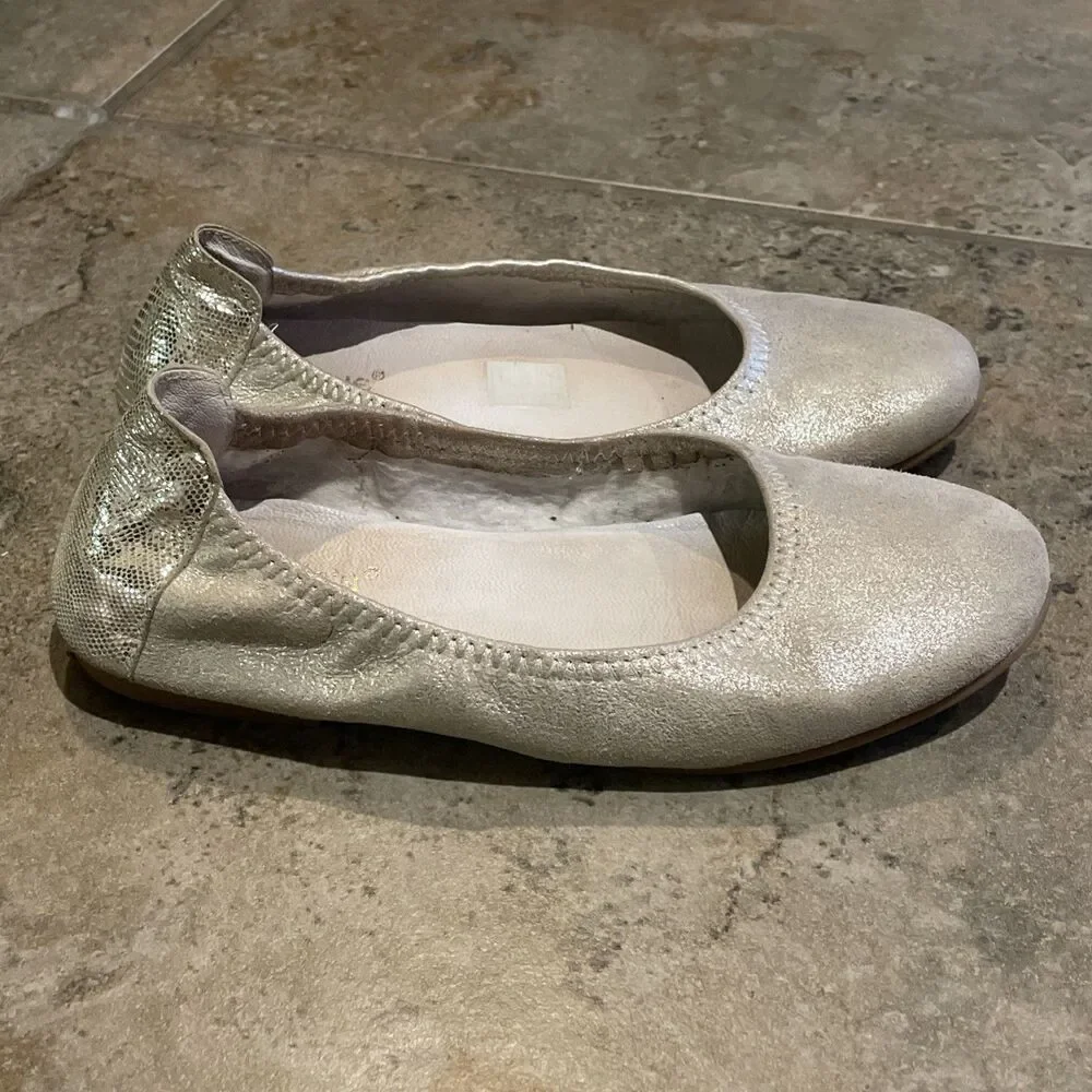 Geppetto's Gold Ballet Flats Girls Size EU 31 US 13-13.5 Handmade in Spain